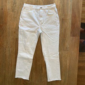 Madewell High-Rise Slim Boyjean in Tile White | Sz 28